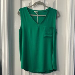 JODIFL Emerald Green V-Neck Tank Top
